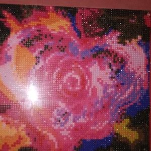 Burning heart paint with diamonds picture